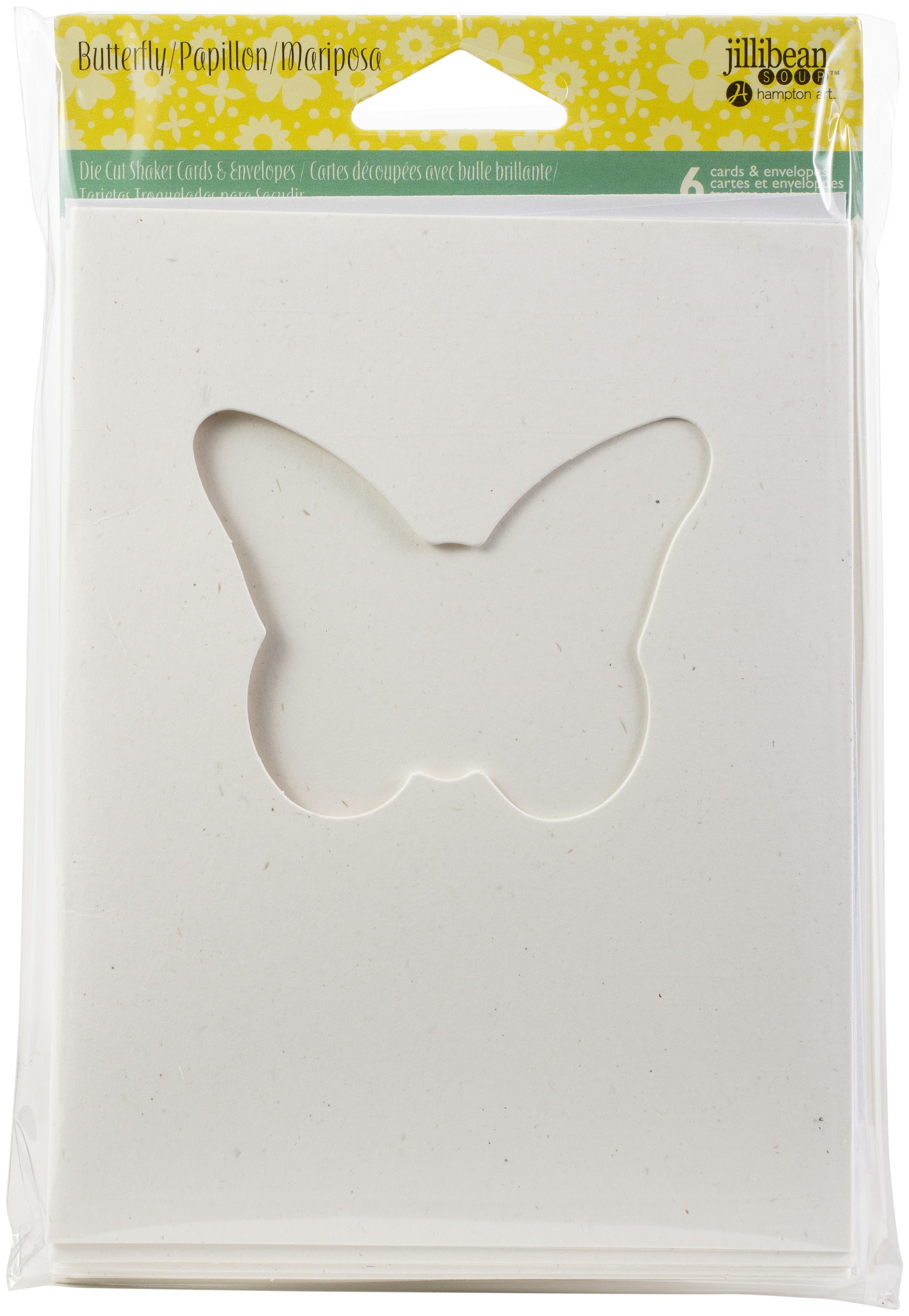Hampton Art Jillibean Soup Shaker Cards W/Envelopes 5.5"X4.25" 6/Pkg - Butterfly