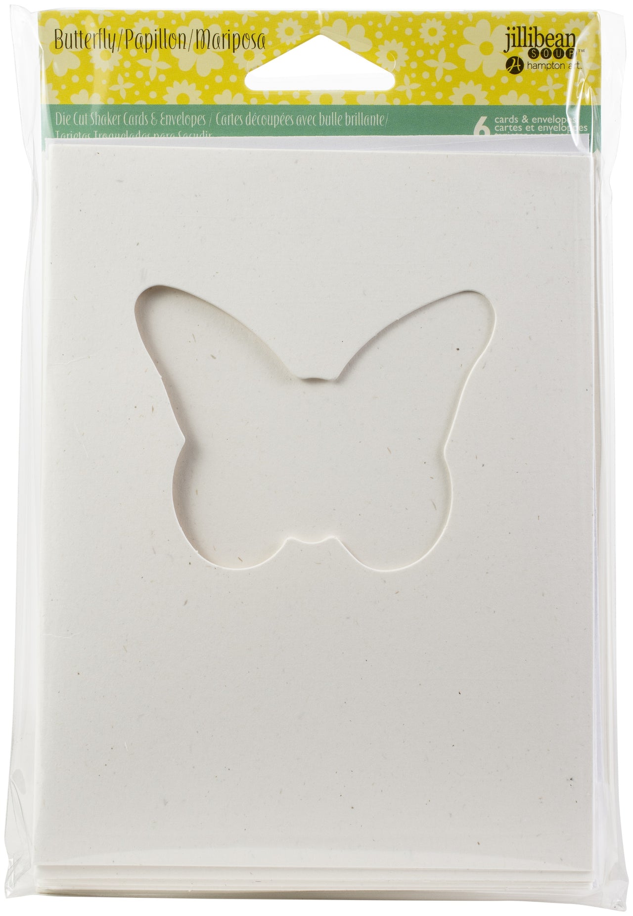 Hampton Art Jillibean Soup Shaker Cards W/Envelopes 5.5"X4.25" 6/Pkg - Butterfly