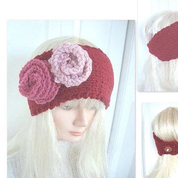 430, KNITTED HEADBAND AND FLOWERS