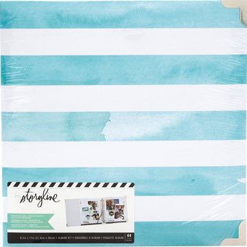 American Crafts Heidi Swapp Storyline2 D-Ring Album 8.5"X11" - Watercolor Stripe