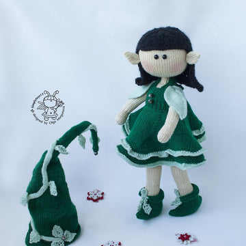 Elf  doll knitted flat