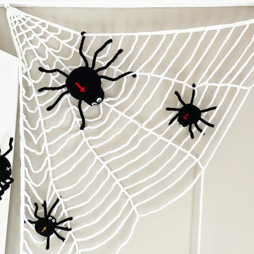 Spiders on Cobweb Crochet pattern Halloween wall decoration Crochet cross spiders Spooky decor Crochet web