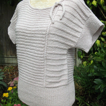 Textured Top with Tie Neck