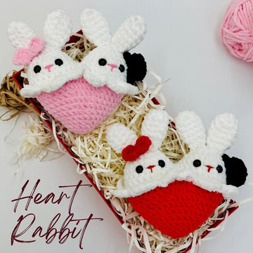 Heart Rabbit Crochet Pattern ,Heart Bunny Amigurumi