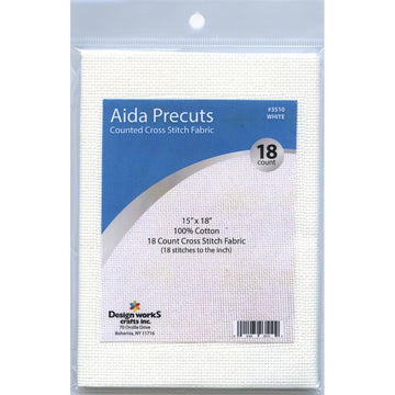 Design Works Gold Quality Aida 18 Count W3510 - White - 15"X18"
