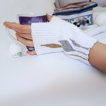 Fingerless gloves Ice Leaves
