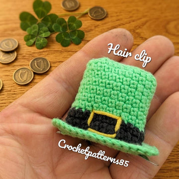Mini Leprechaun Halloween Hat Hair Clip English-US