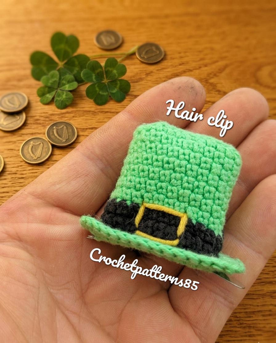 Mini Leprechaun Halloween Hat Hair Clip English-US