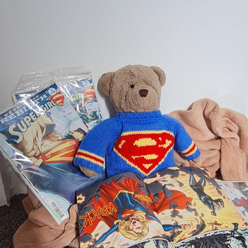 Superman Crest Teddy Jumper knitting pattern