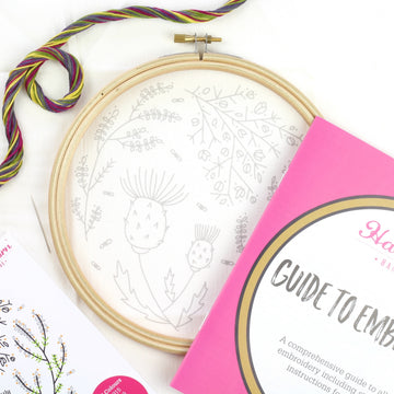 Hawthorn Handmade Highland Heathers Printed Embroidery Kit - 7in