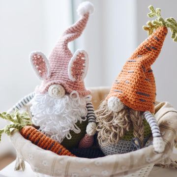 Two Easter Gnomes with a Carrot Crochet Pattern
