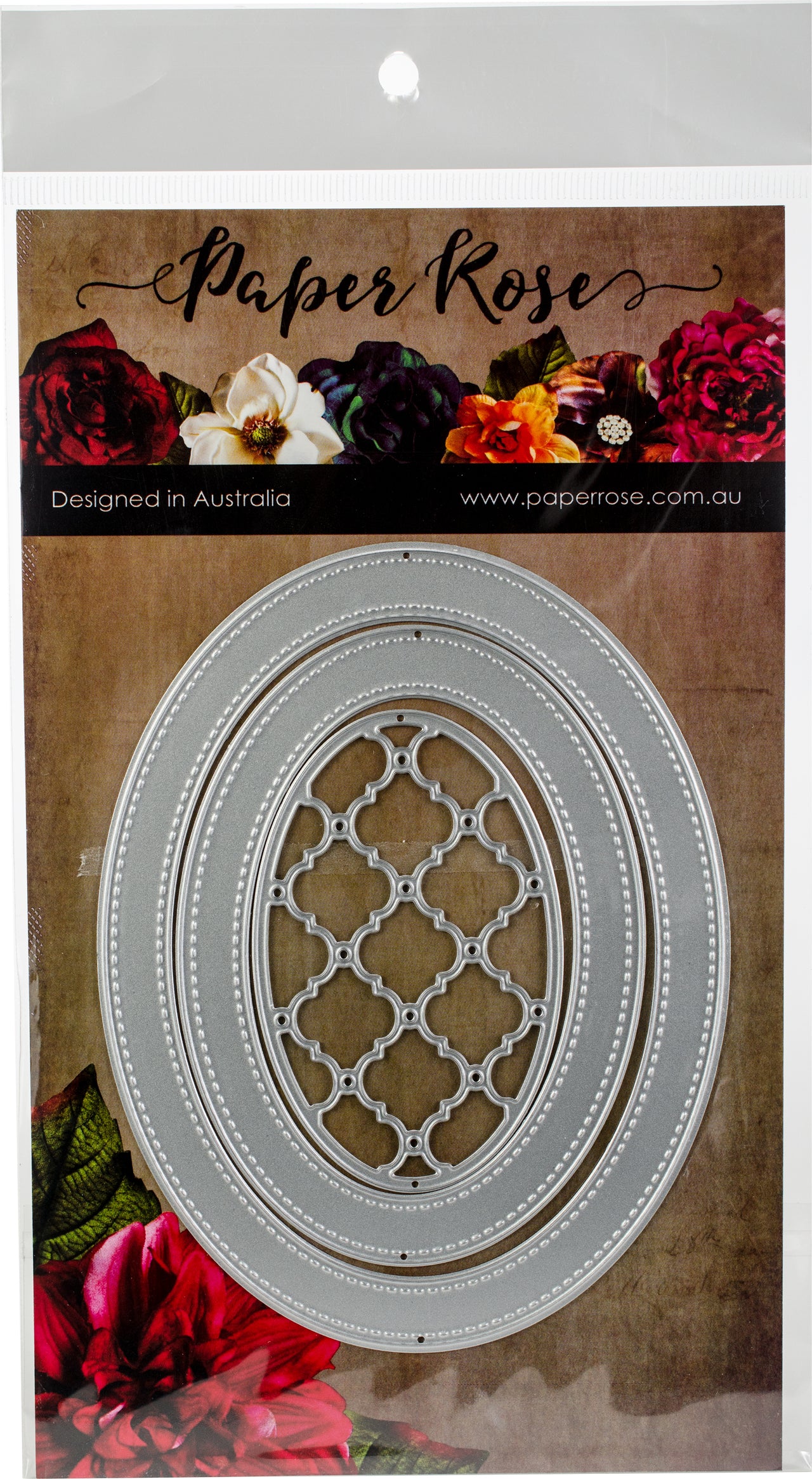 Paper Rose Dies - Stitched Oval Frames