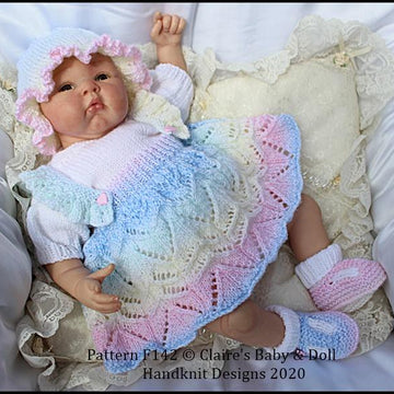Frilled Skirt all in one Romper Set 16-22” doll/preemie-3m+ baby