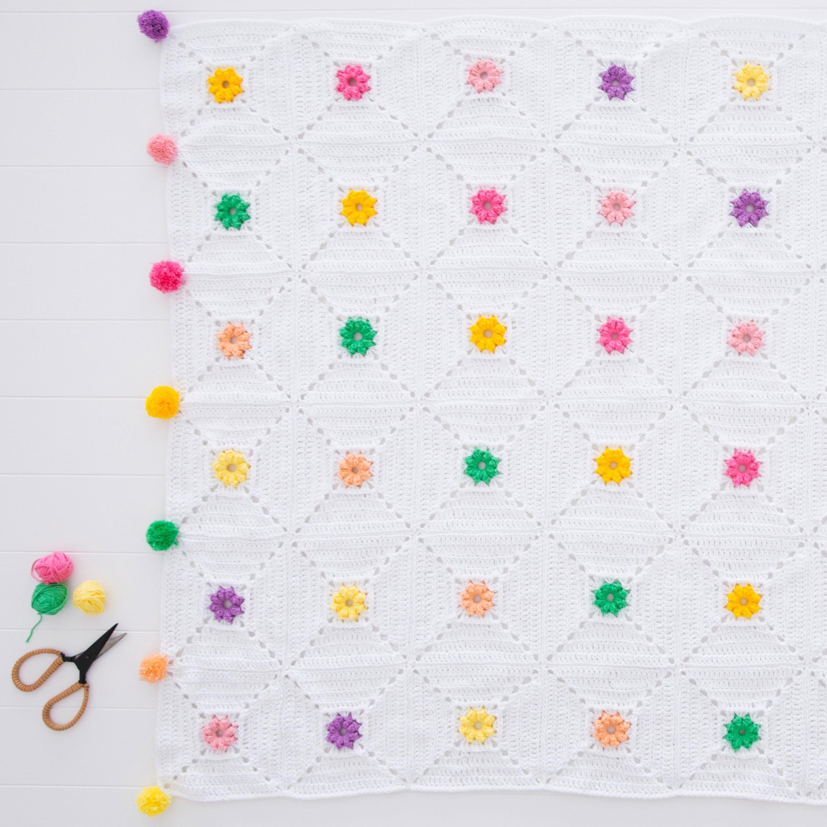 Spring Rainbow Granny Square Pattern