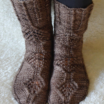Cables and lace socks