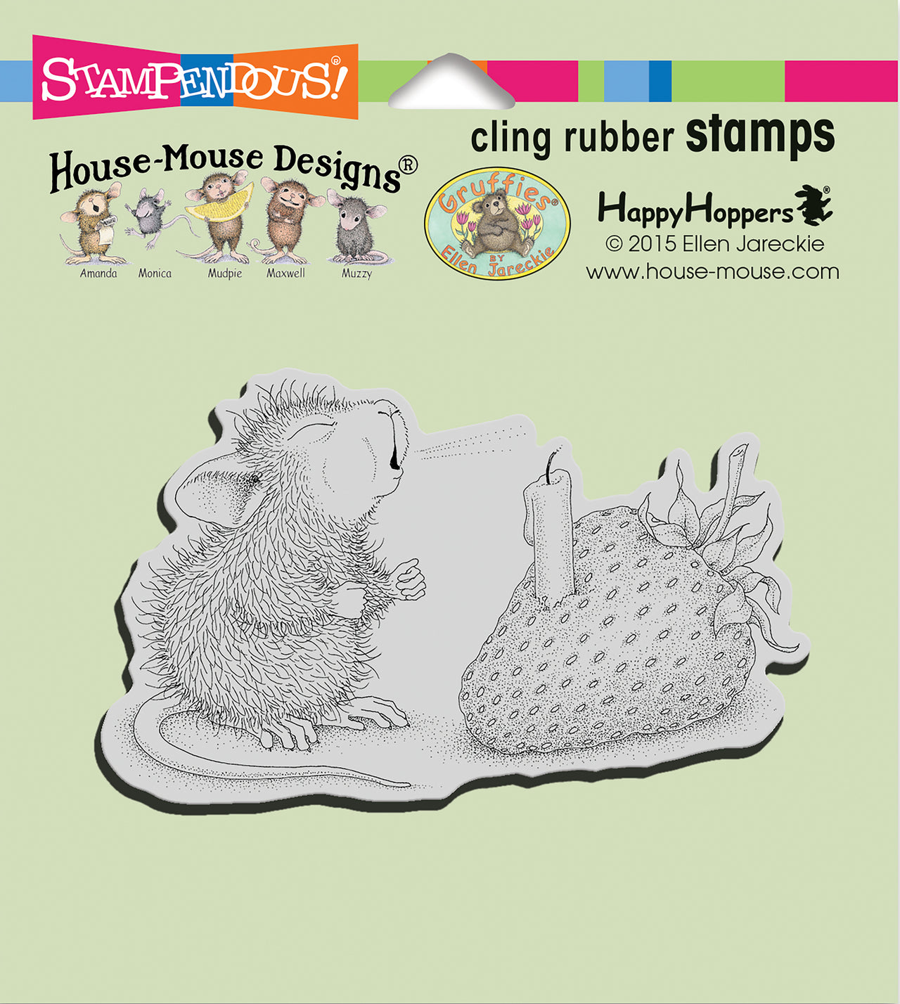 Stampendous House Mouse Cling Stamp - Strawberry Wish