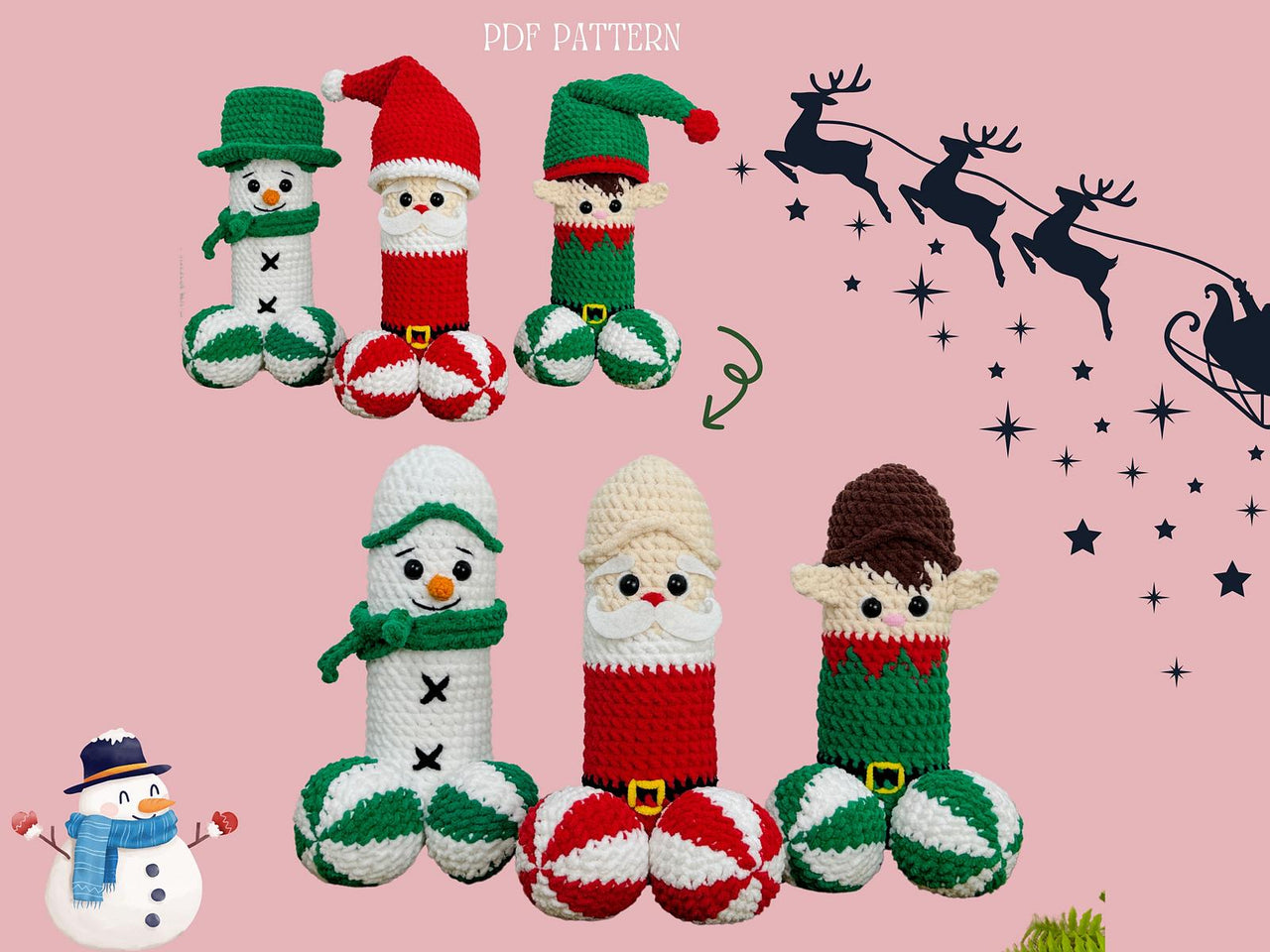 3in1 Surprise Christmas Crochet Pattern Bundle