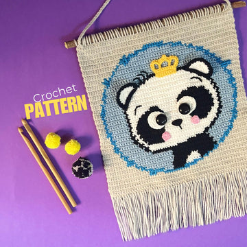 Adorable Panda Wall Hanging Crochet Pattern with 3D Details