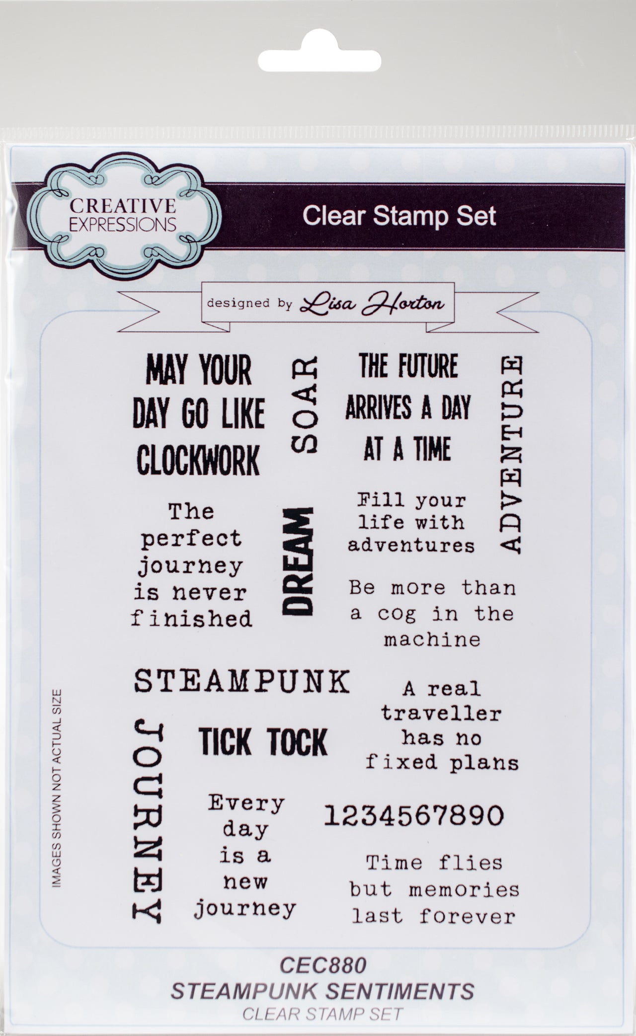 Creative Expressions Clear Stamp Set - Steampunk Sentiments
