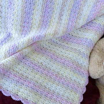 Custard Pie Linen Texture Baby Blanket – DK Pastel Crochet Pattern