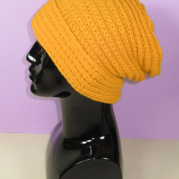 Sideways Fishermans Rib Cuff Slouch Hat
