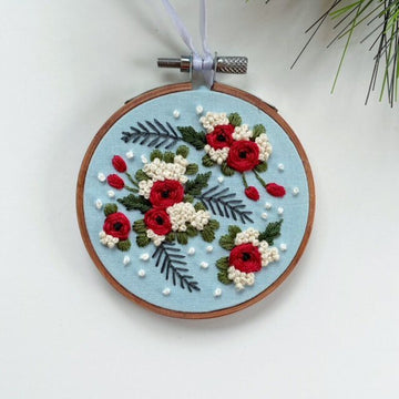 Christmas Floral Ornament Embroidery Pattern