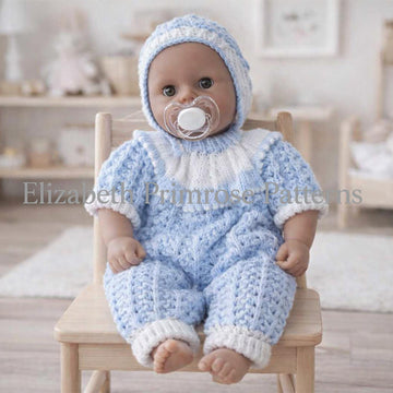 Frosted Lace Dolls Bodysuit and Hat Knitting Pattern P73 – Elizabeth Primrose Patterns