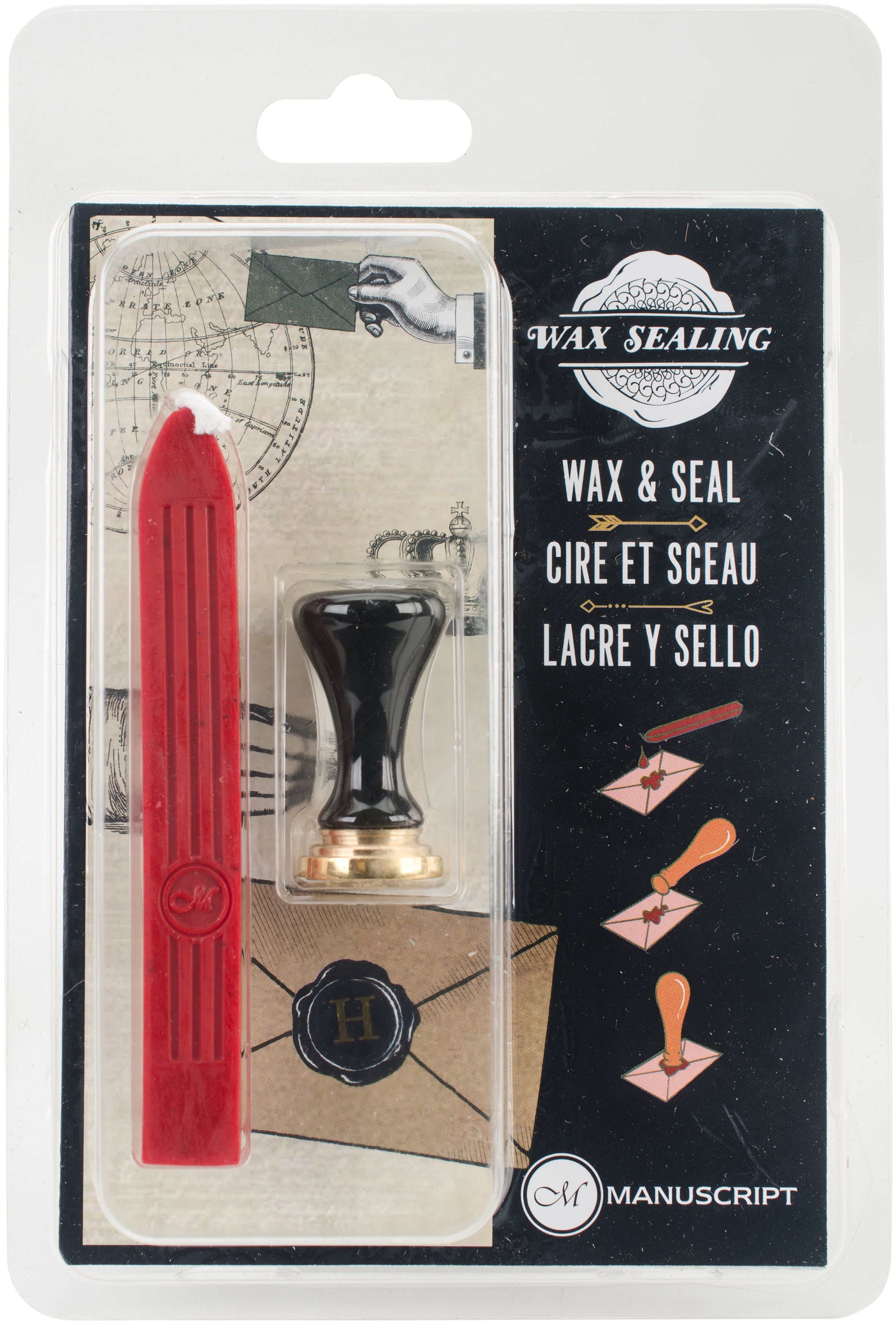 Manuscript Pen Manuscript Short Handle Design Sealing Set W/Red Wax - H