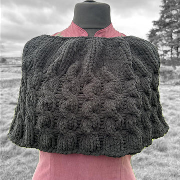 Super Chunky Chenille Cable Poncho