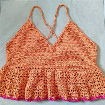Crochet Halter Top Pattern Crochet Peplum Top Pattern Beginner Crochet Pattern Crop Top Crochet Pattern Lace Up Crochet Top Summer Pattern