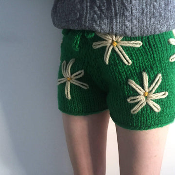Embroidered Daisy Chunky Shorts