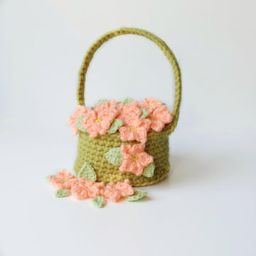 Flowers with leaves crochet pattern