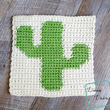 8" Tapestry Cactus Afghan Square