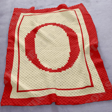 Initial Letter O Baby Shower Blanket C2C CROCHET PATTERN