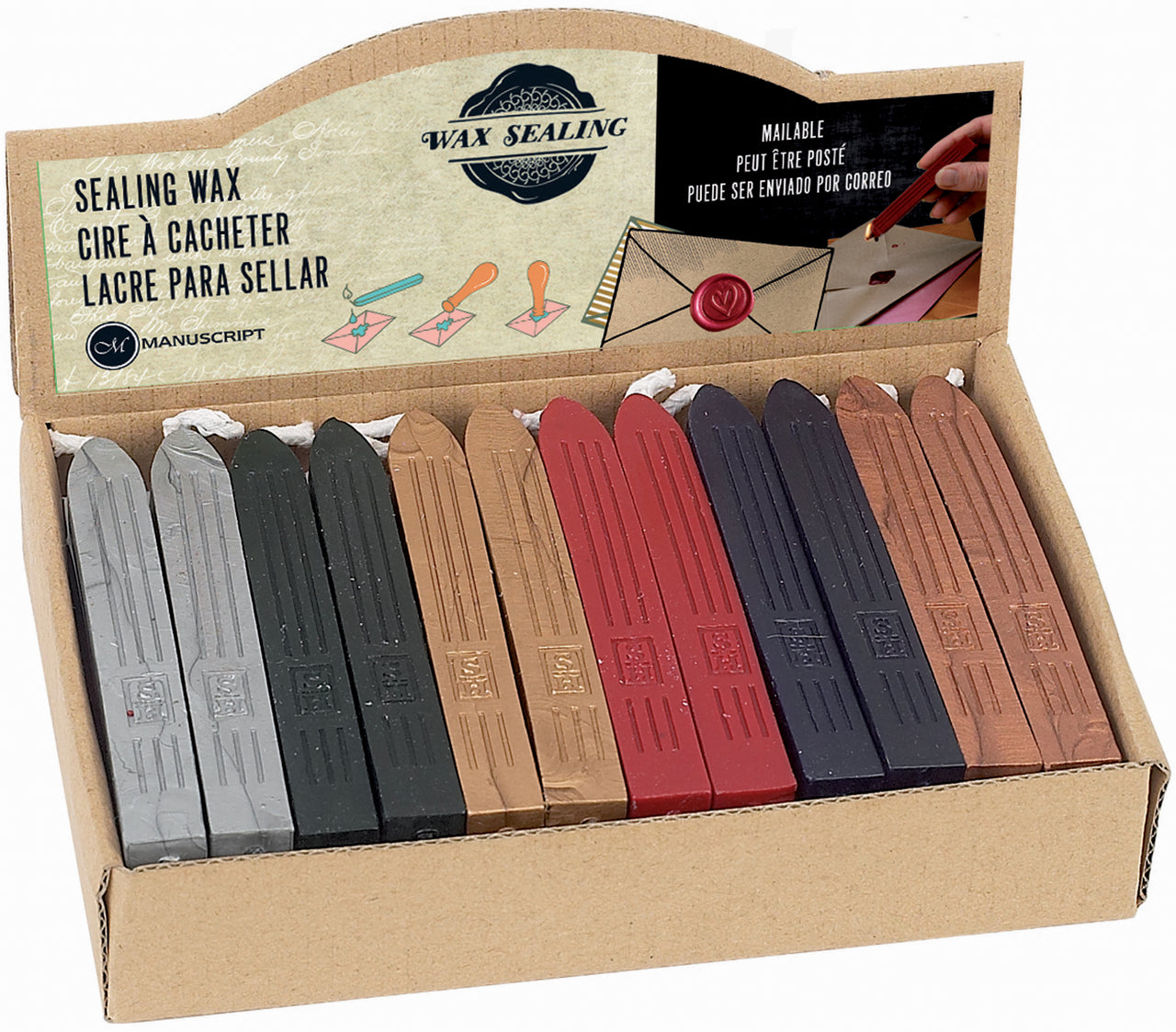 Manuscript Pen Manuscript Traditional Sealing Wax Sticks W/Wick 36/Pkg - Multi, MSRP $2.55 Each