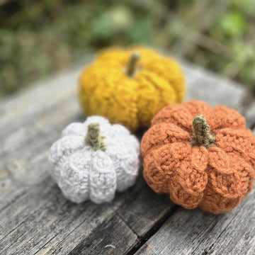 Faux Cables Pumpkin Trio