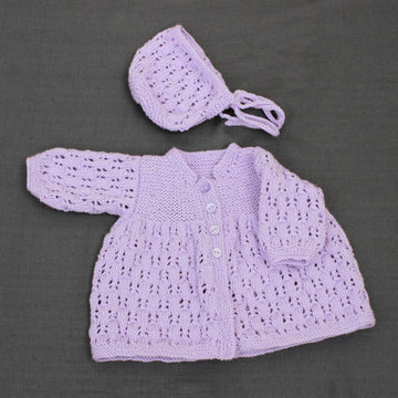 Knitting pattern baby jacket & hat 0-3mths #532