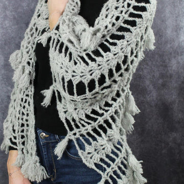 Crochet Pattern Triangle Shawl BioTronik #6 | Autumn Crochet Shawl | Alpaca Wrap PDF