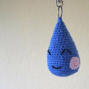 Crochet pattern keychain raindrop Rainy
