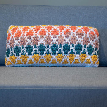Mosaic Crochet Pillow Cover
