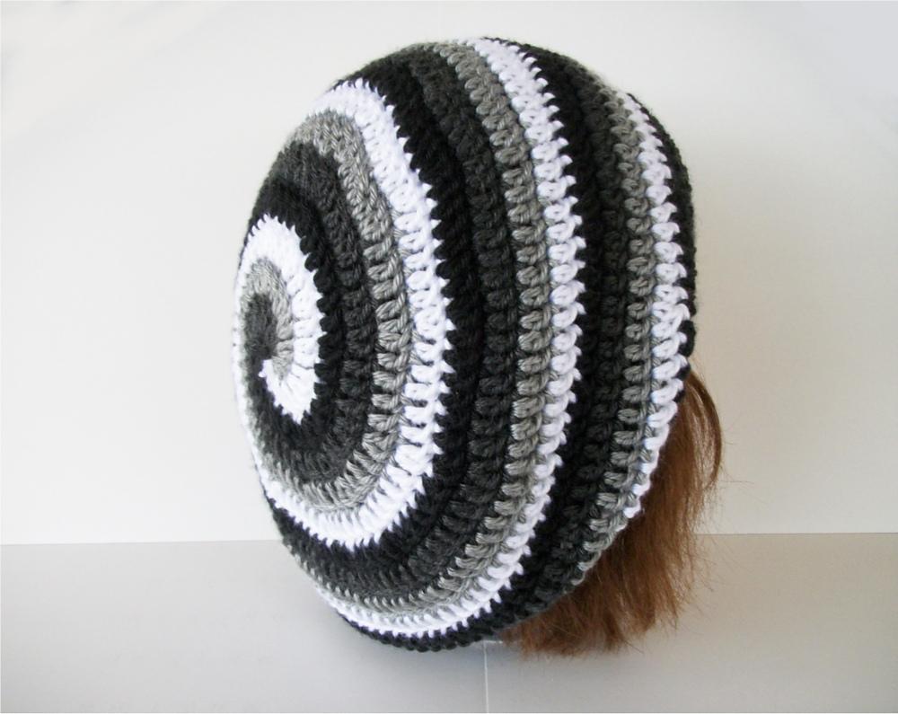 Ombre Spiral Crochet Slouch Hat