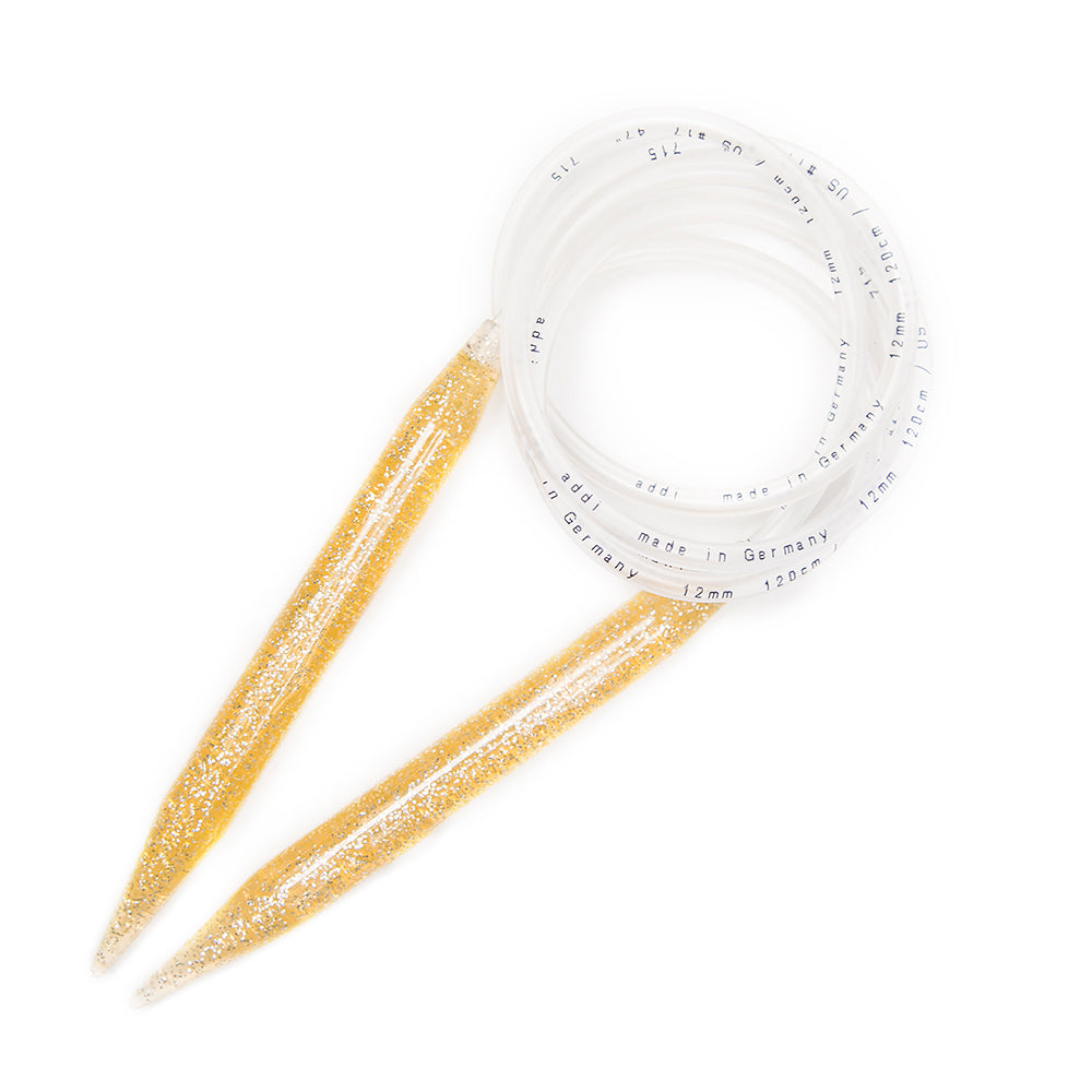 Addi Gold-Glitter Circular Needles 120cm