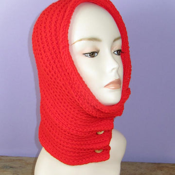 Sideways Fishermans Rib Stitch Button Up Cowl / Snood