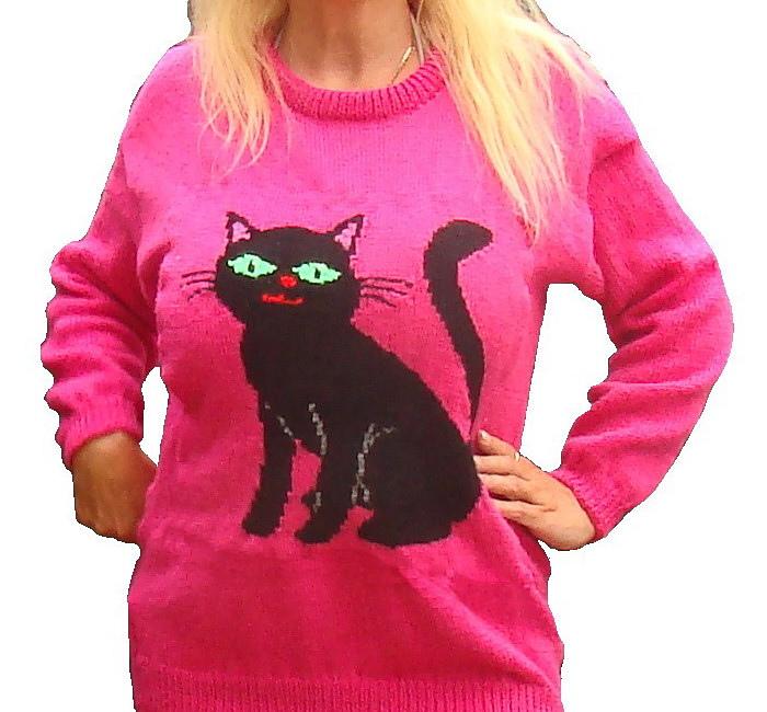 Childrens & Adults Black Cat Jumper