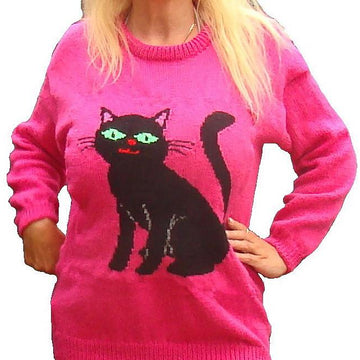 Childrens & Adults Black Cat Jumper