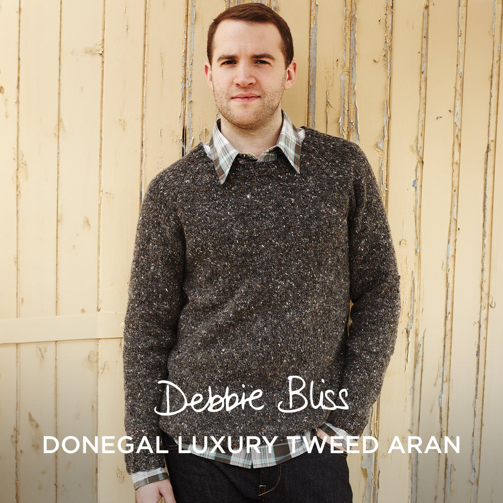 Tim's Classic Jumper - Knitting Pattern for Men in Debbie Bliss Donegal Luxury Tweed Aran