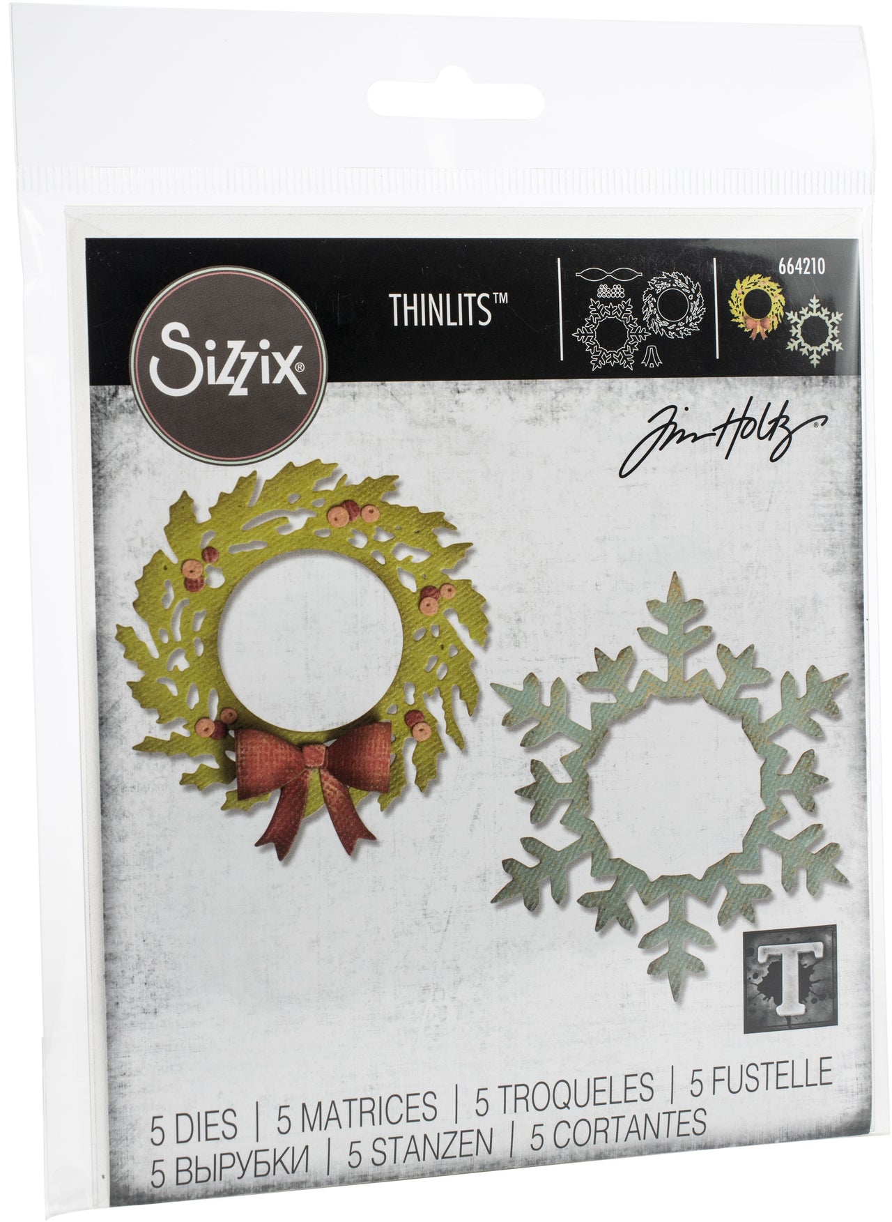 Sizzix Thinlits Dies By Tim Holtz - Wreath & Snowflake