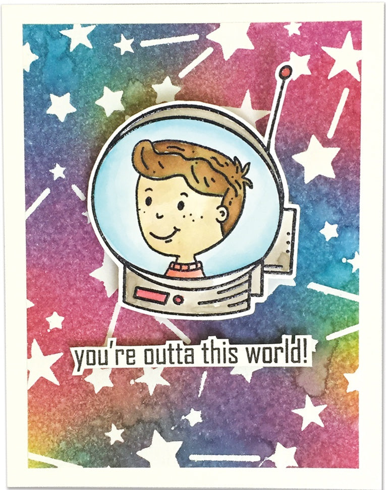 Ranger Simon Hurley create. Cling Stamps 6"X9" - Space Training
