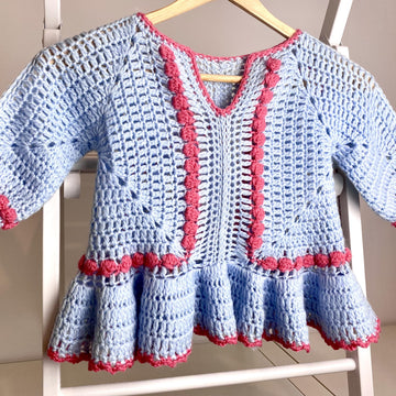 Bobbles in Granny Square Girl's Dress