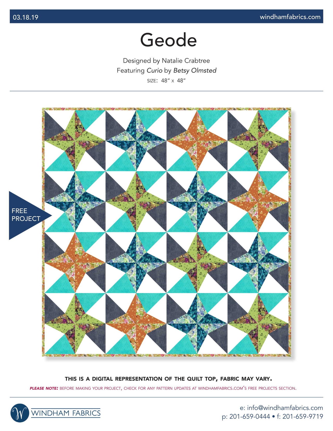 Windham Fabrics Geode - Downloadable PDF